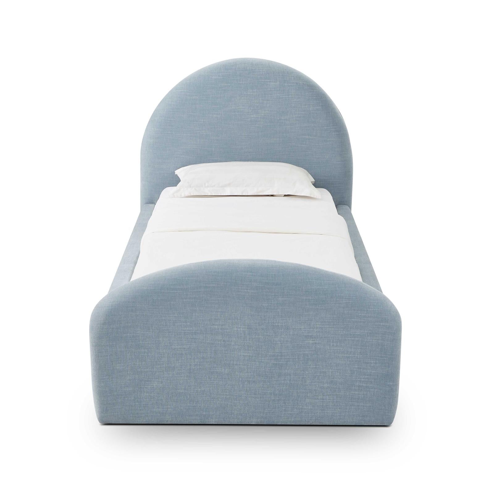 TOV Furniture Moon Chambray Blue Chenille Twin Bed