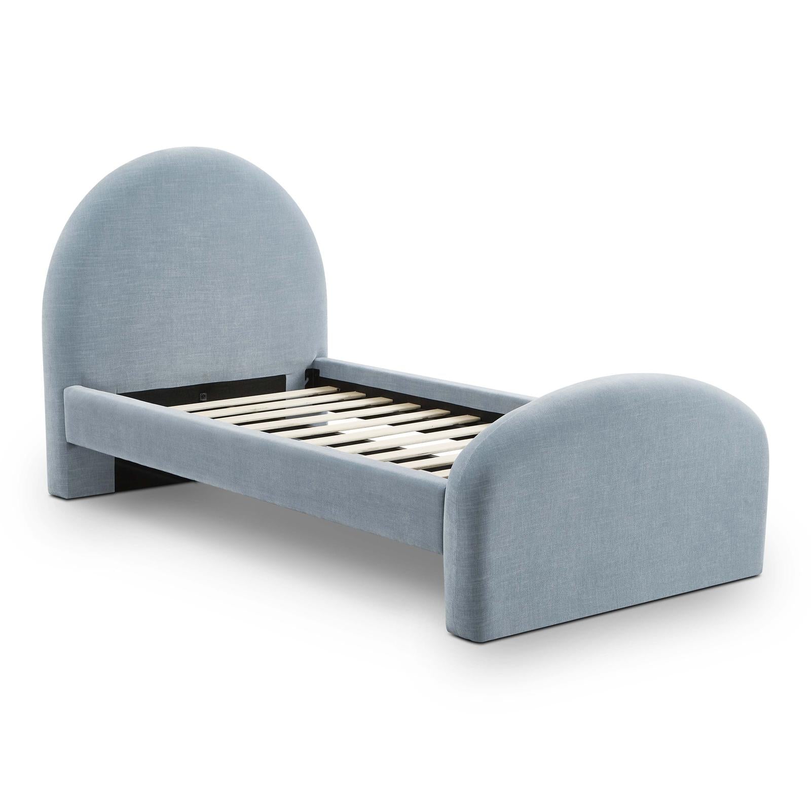 TOV Furniture Moon Chambray Blue Chenille Twin Bed