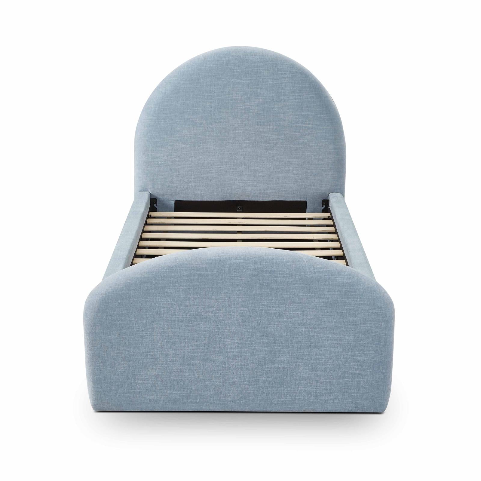 TOV Furniture Moon Chambray Blue Chenille Twin Bed