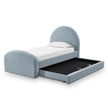 TOV Furniture Moon Chambray Blue Chenille Twin Bed