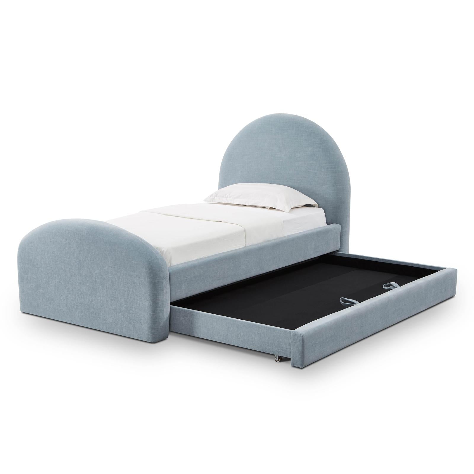 TOV Furniture Moon Chambray Blue Chenille Twin Bed