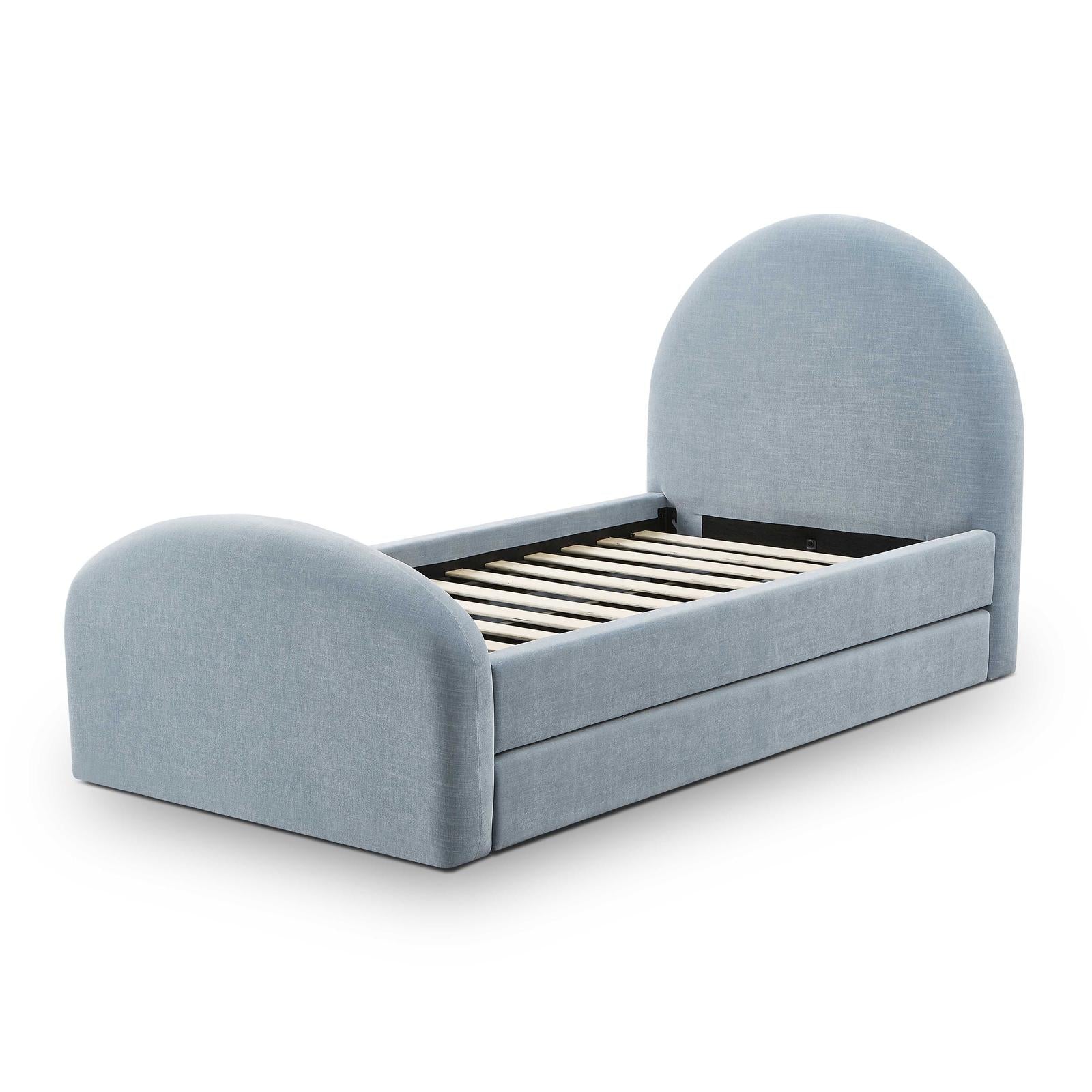 TOV Furniture Moon Chambray Blue Chenille Twin Bed