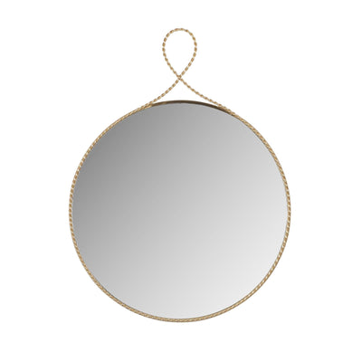 TOV Furniture Ravina 24"X31" Braided Brass Round Wall Mirror