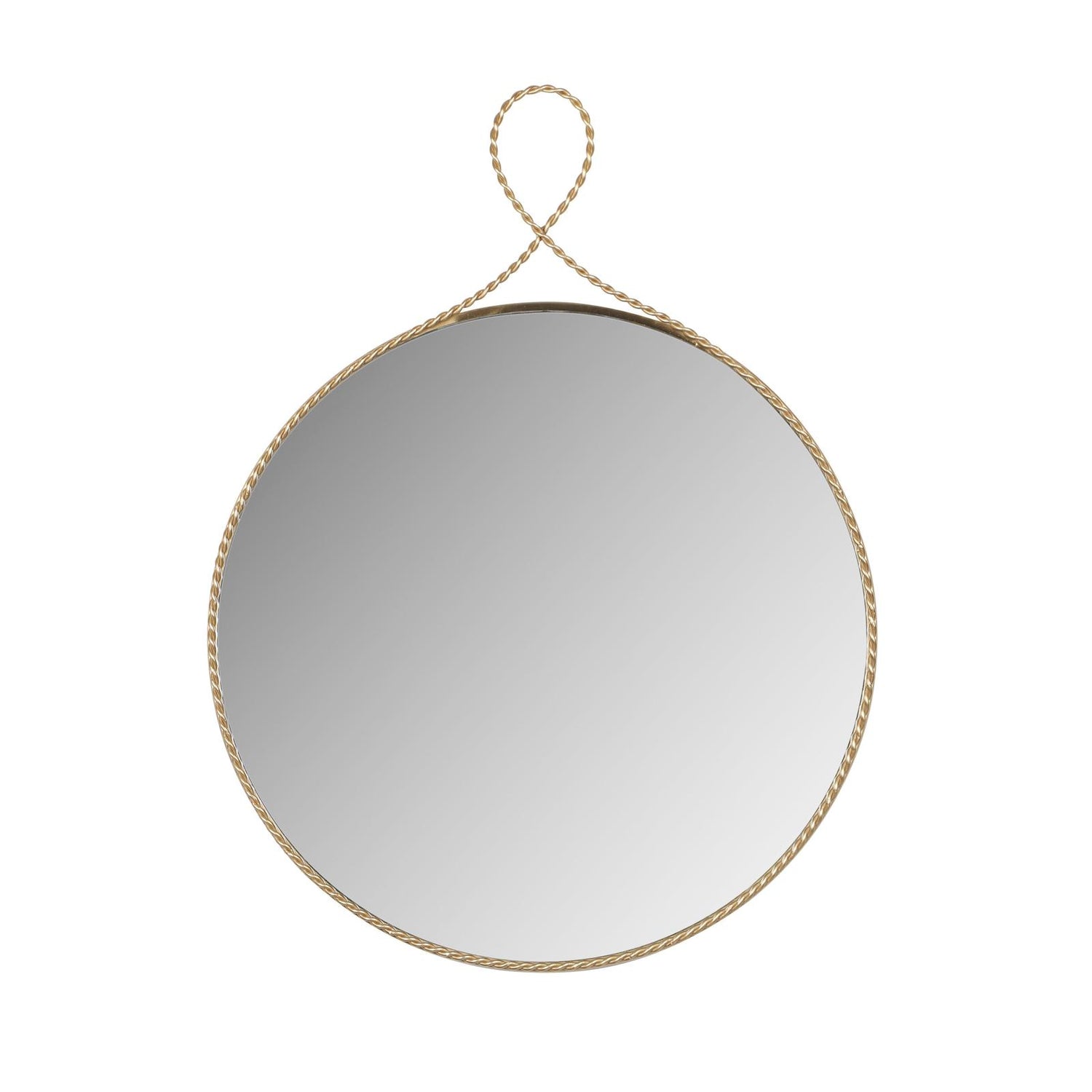 TOV Furniture Ravina 24"X31" Braided Brass Round Wall Mirror