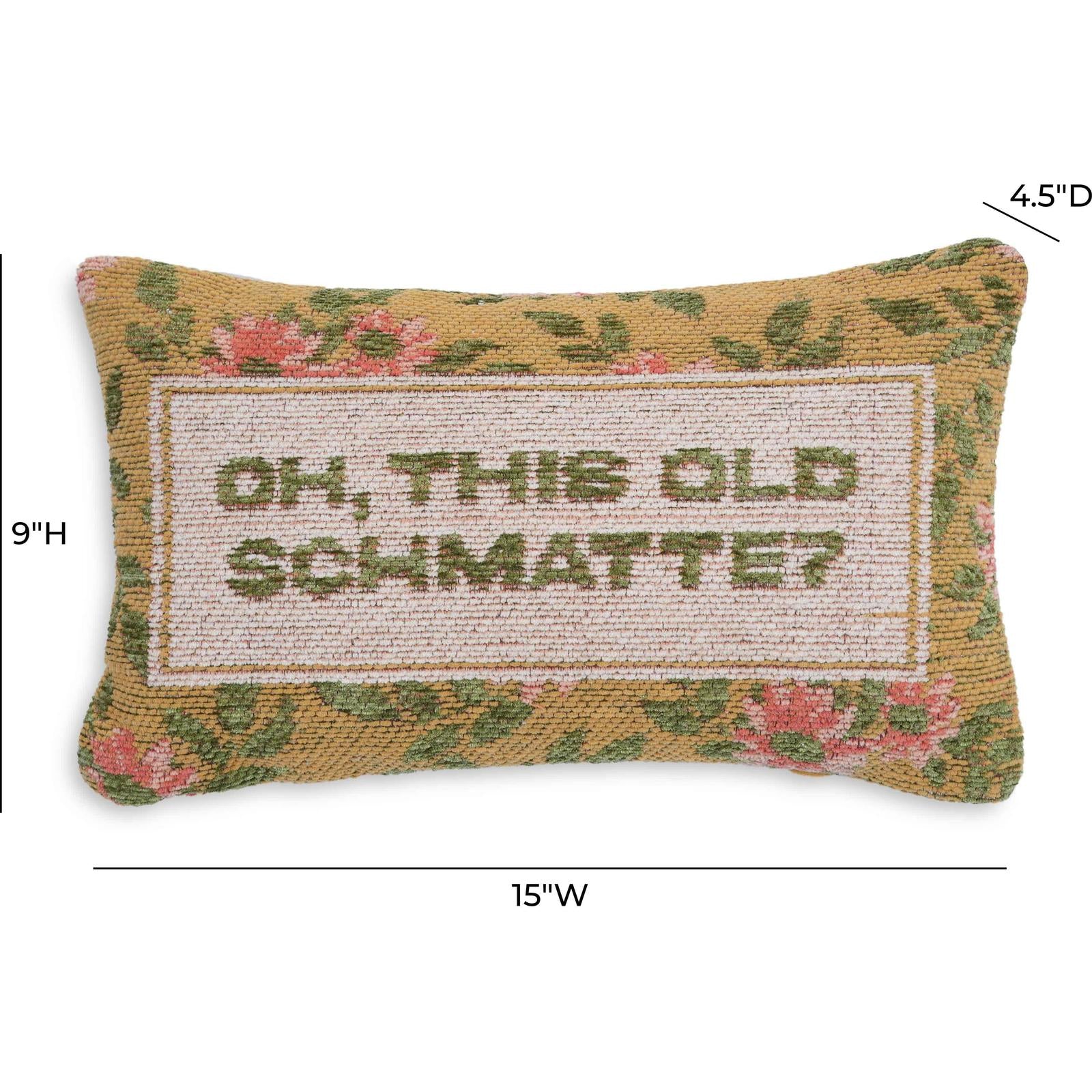 TOV Furniture Oh This Old Schmatte Jacquard Cotton Throw Pillow