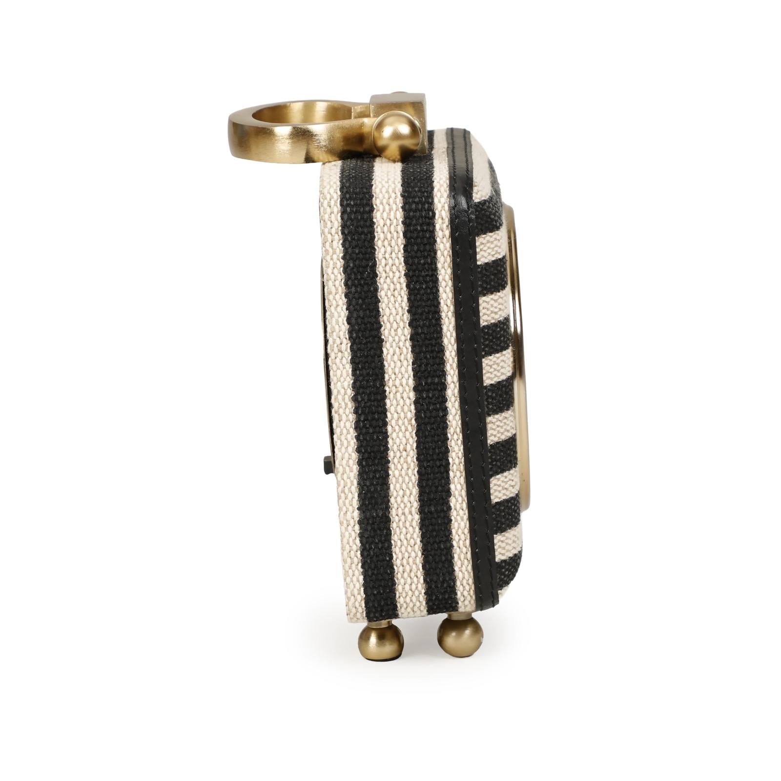 TOV Furniture Mona Black Striped Contract-Grade Standing Accent Clock