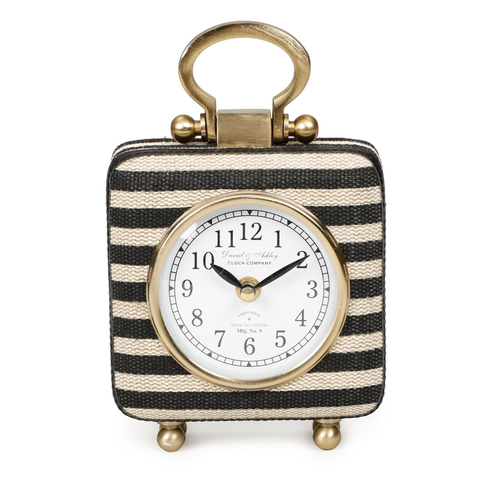 TOV Furniture Mona Black Striped Contract-Grade Standing Accent Clock