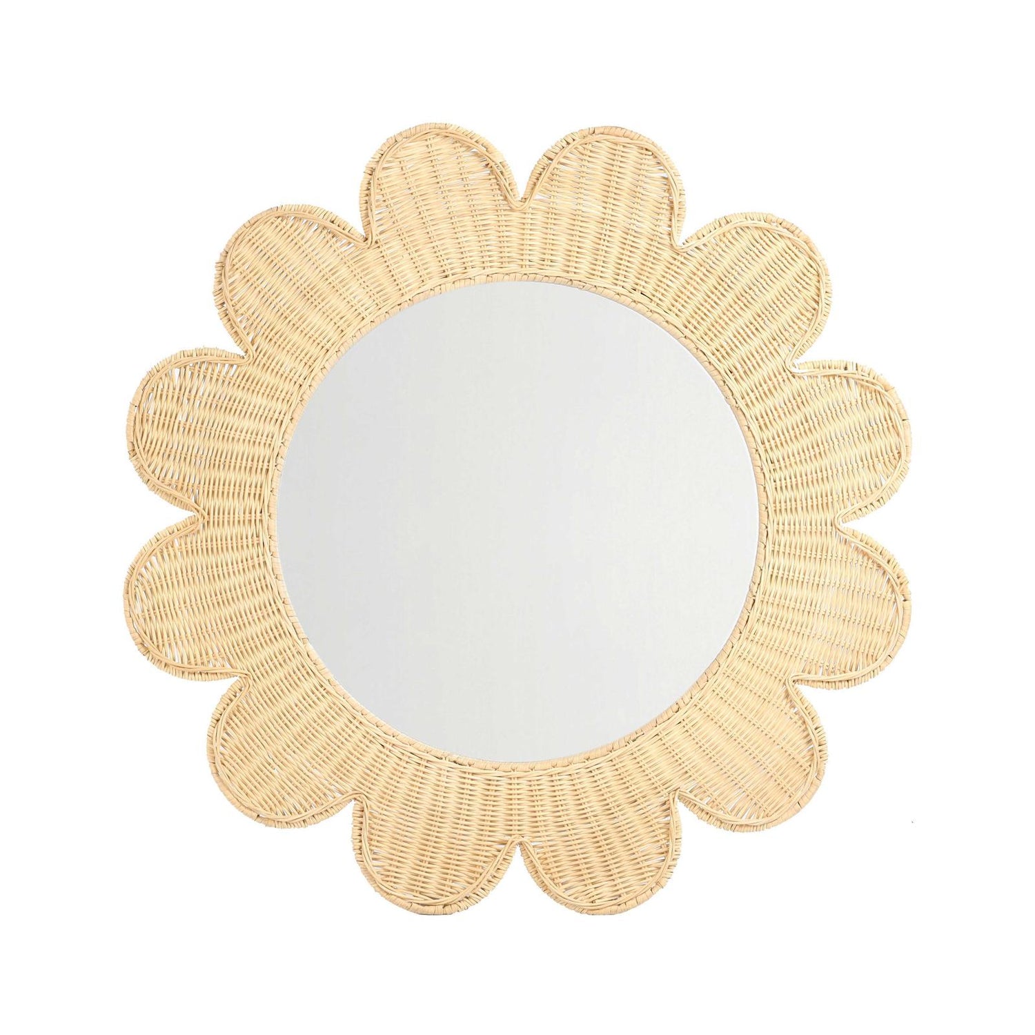 TOV Furniture Coralie 33.4" Rattan Round Wall Mirror