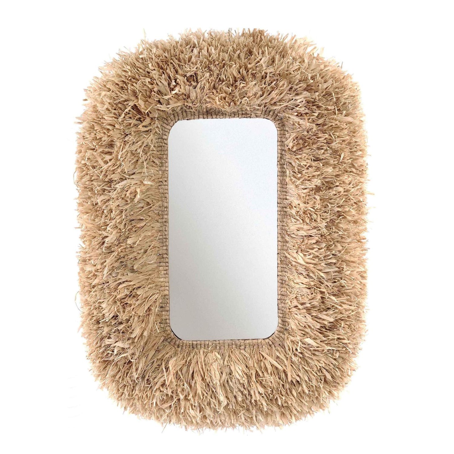 TOV Furniture Palm 29.6"x43.4" Natural Sisal Rectangular Wall Mirror