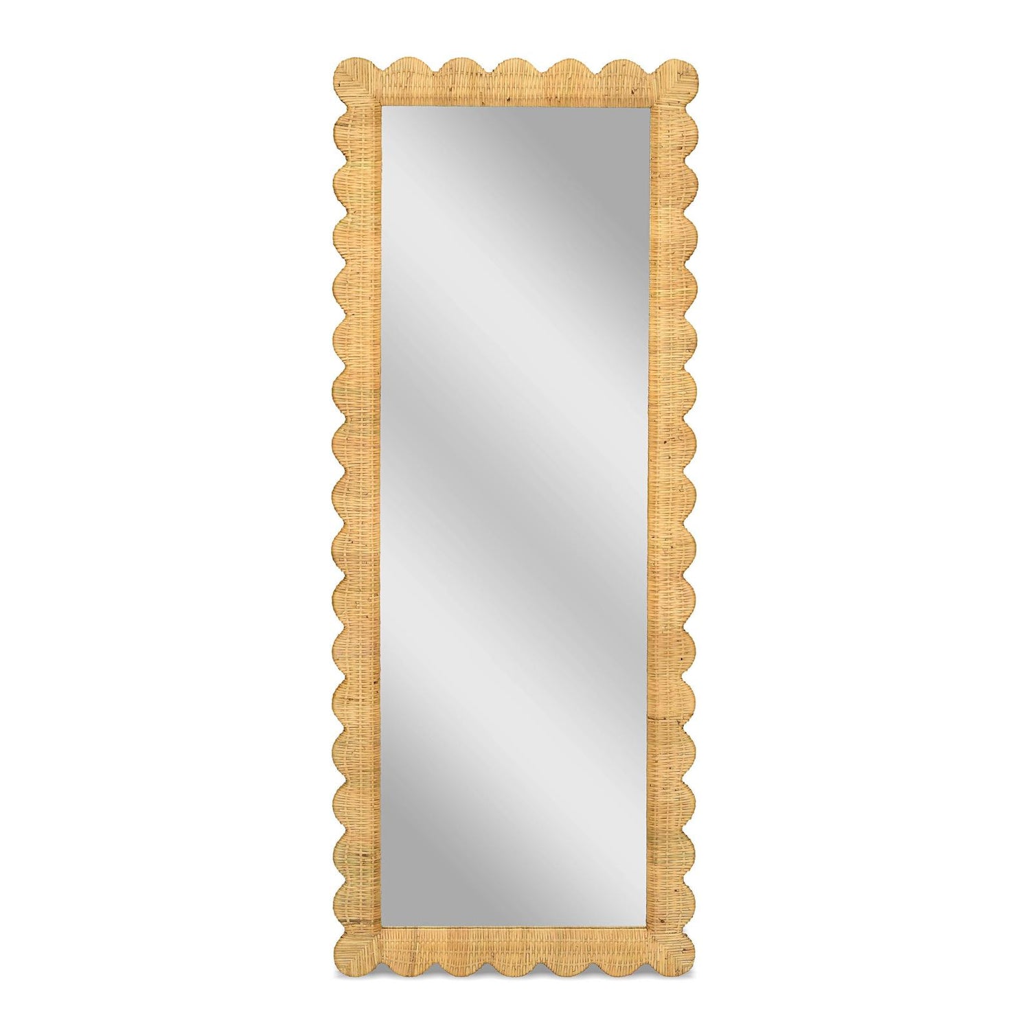 TOV Furniture Bama 29.1"X75" Long Natural Rattan Wall Mirror