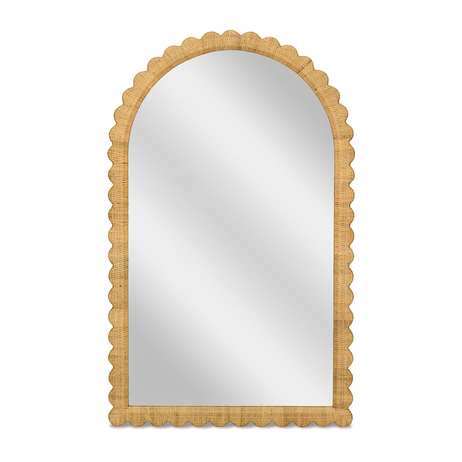 TOV Furniture Bama 48"X79" Jumbo Natural Rattan Arched Wall Mirror