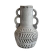 TOV Furniture Earthenware Aztec Handled Flower Vase in Slate