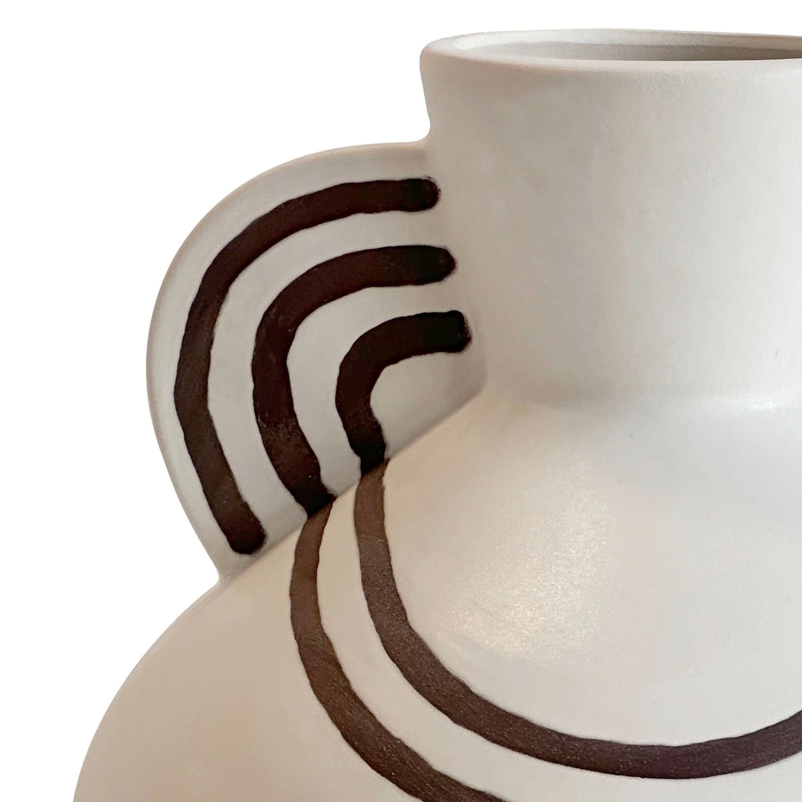 TOV Furniture Ceramic Line Art Wide-Bodied Vase