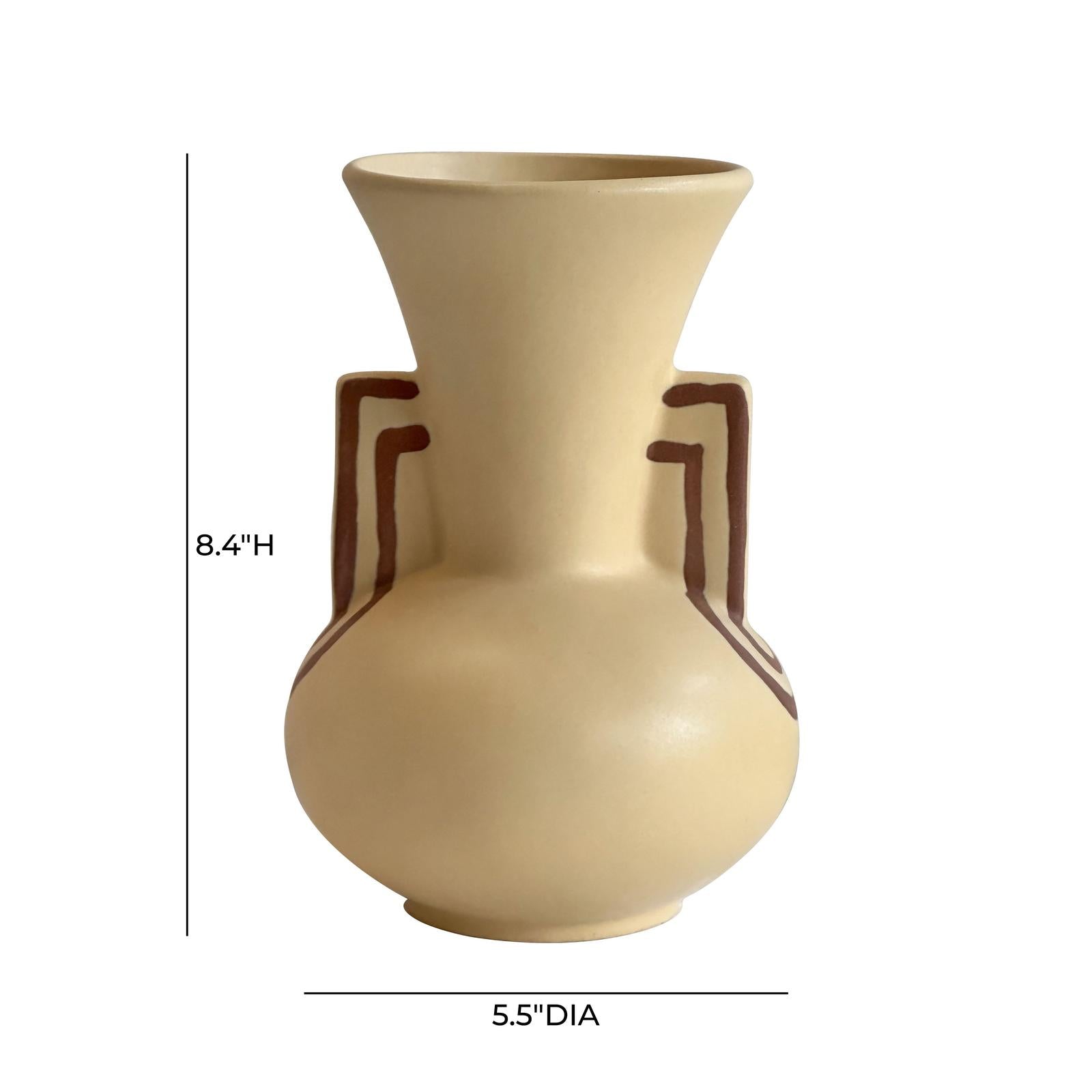TOV Furniture Ceramic Line Art Trumpeter Vase