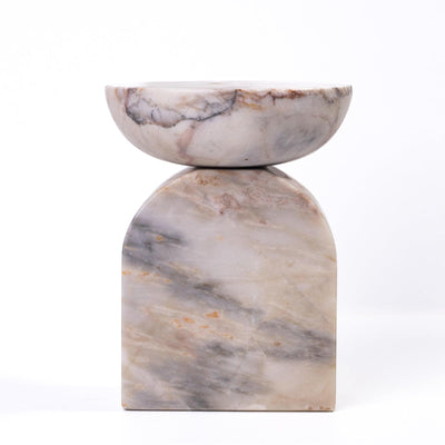 TOV Furniture Marble White Brown Candle Holder