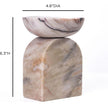 TOV Furniture Marble White Brown Candle Holder