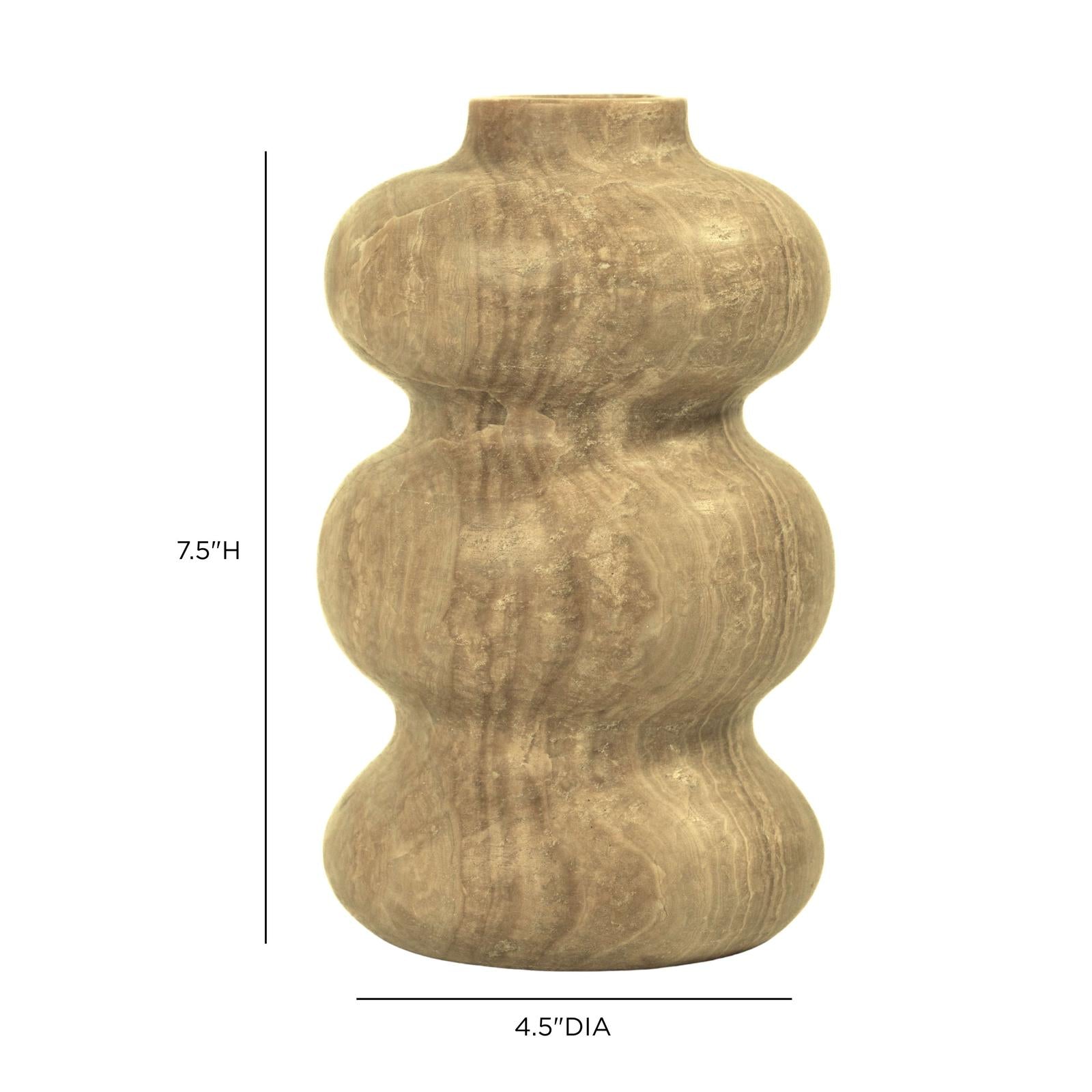 TOV Furniture Marble Dark Onyx Swell Decorative Vase