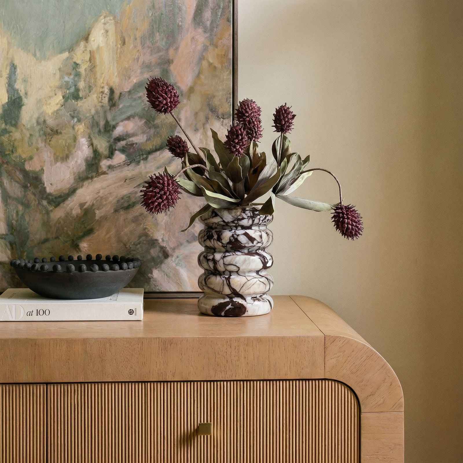 TOV Furniture Marble Layered Decorative Vase