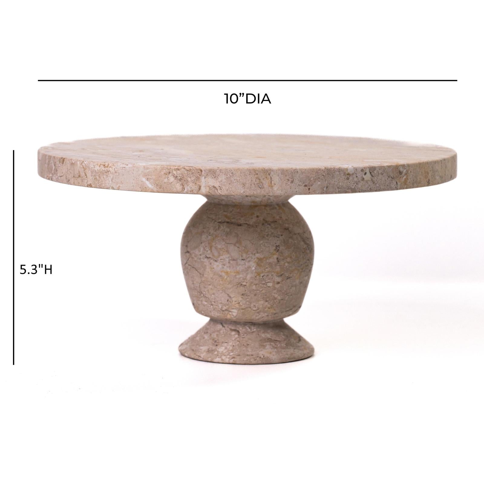 TOV Furniture Natural Travertine Cake Stand