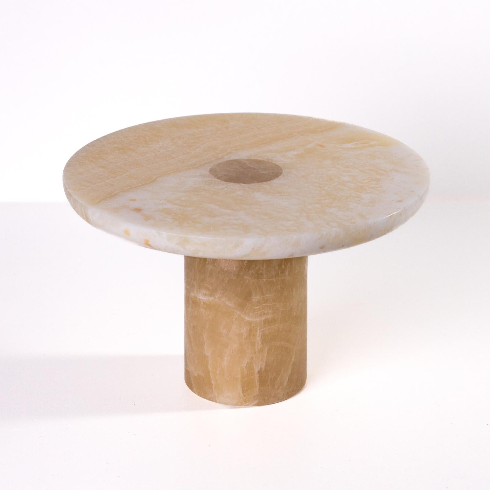 TOV Furniture Yellow Onyx Marble Cakestand
