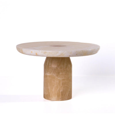 TOV Furniture Yellow Onyx Marble Cakestand
