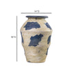 TOV Furniture Visha Cream and Blue Terracotta Decorative Vase