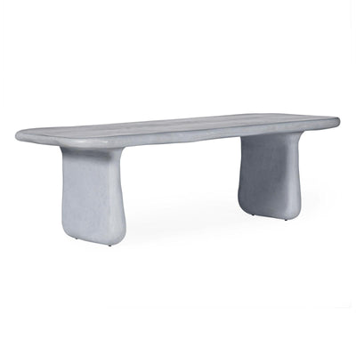 TOV Furniture Athen 95" Grey Faux Stone Indoor/Outdoor Rectangular Dining Table Clearance