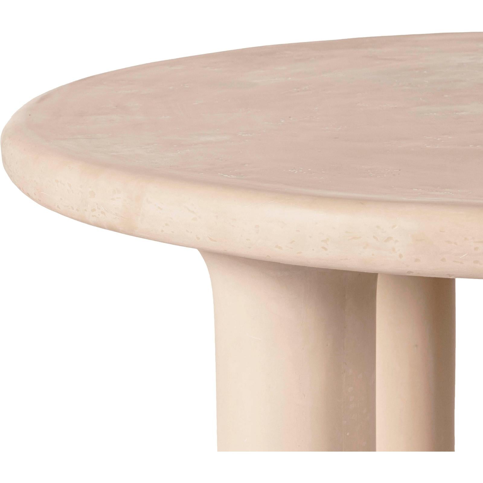 TOV Furniture Barbara Cream Textured Indoor / Outdoor Round Dining Table