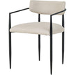TOV Furniture Forte Cream Linen Forged Iron Dining Chair