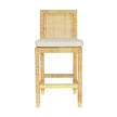 TOV Furniture Amara Rattan & Cream Contract-Grade Linen Counter Stool