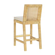 TOV Furniture Amara Rattan & Cream Contract-Grade Linen Counter Stool