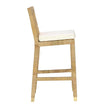 TOV Furniture Amara Rattan & Cream Contract-Grade Linen Bar Stool