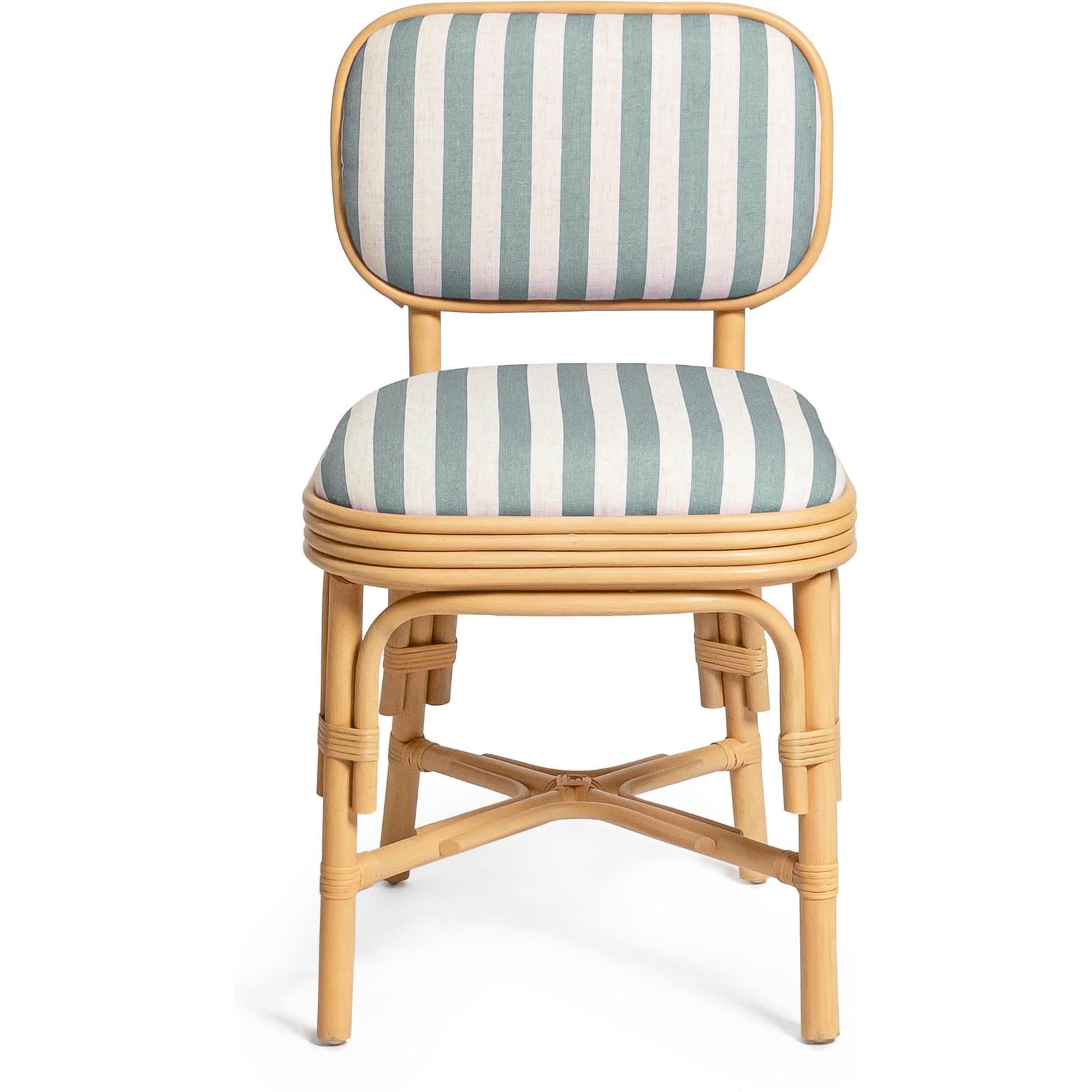 TOV Furniture Dorine Striped Performance Linen & Rattan Dining Chair