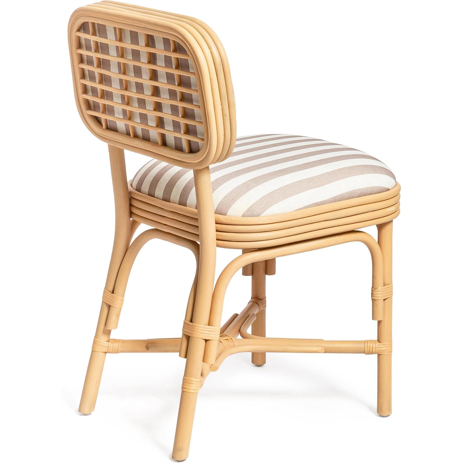 TOV Furniture Dorine Striped Performance Linen & Rattan Dining Chair