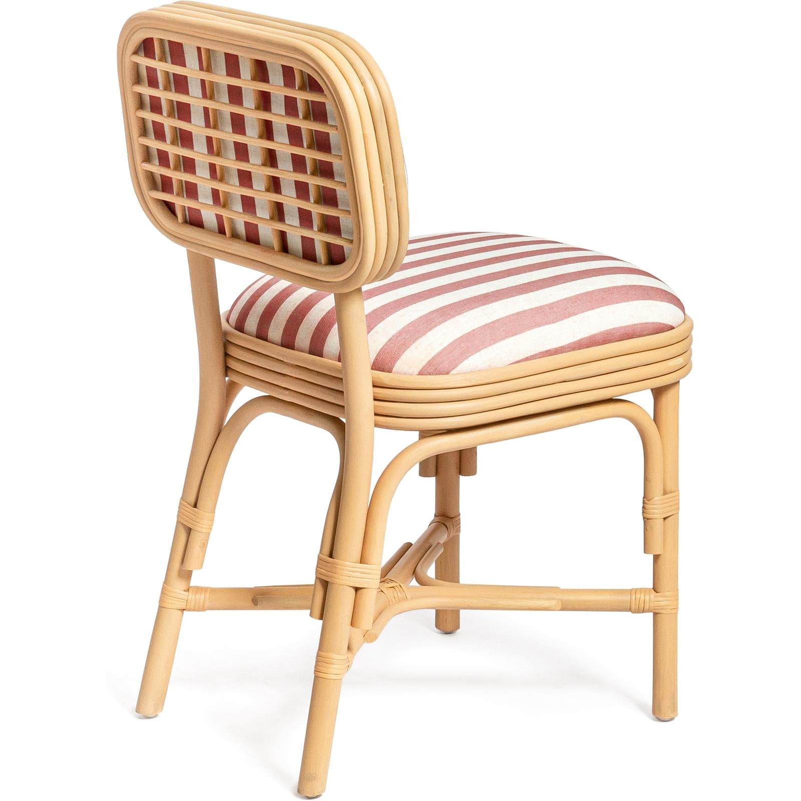 TOV Furniture Dorine Striped Performance Linen & Rattan Dining Chair
