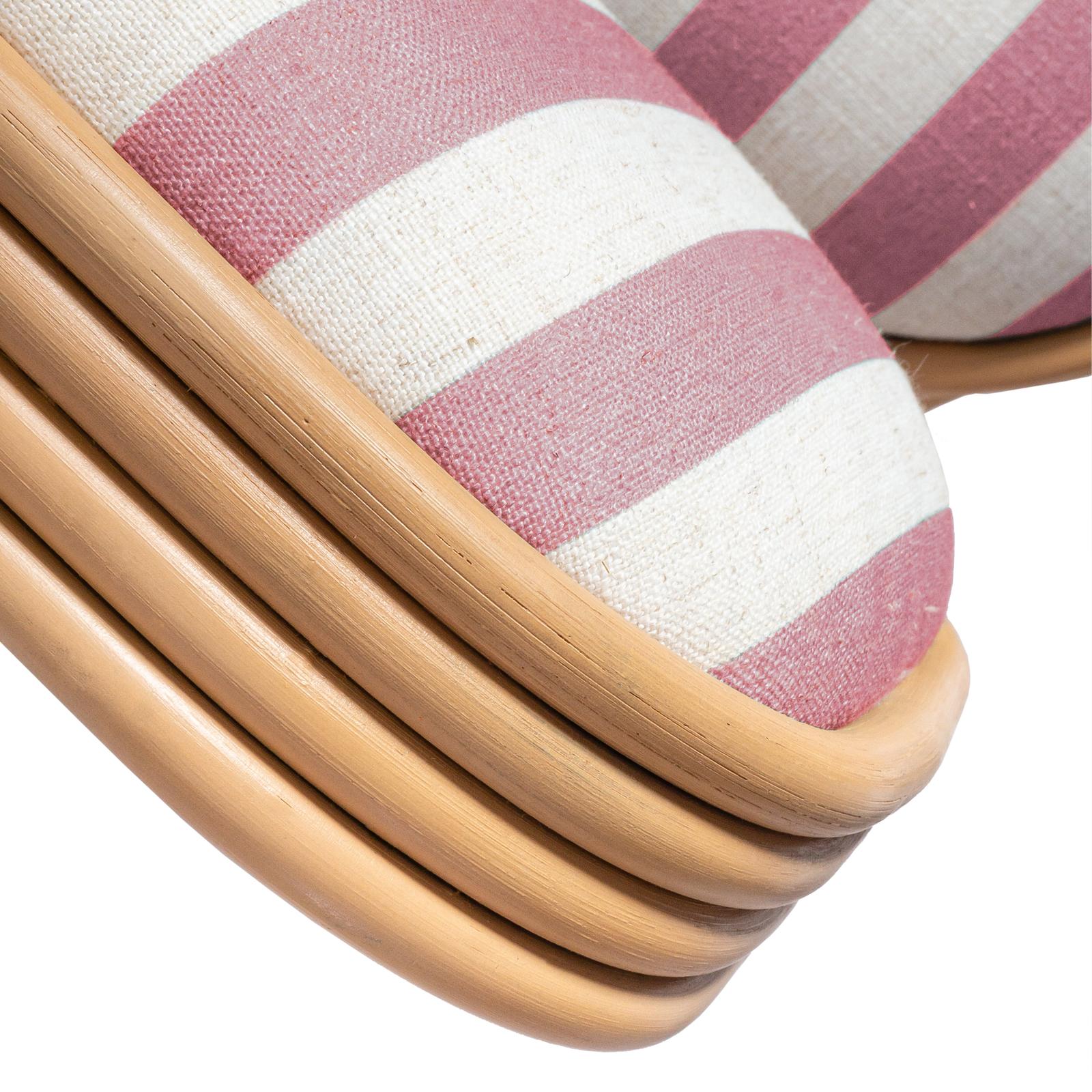 TOV Furniture Dorine Striped Performance Linen & Rattan Dining Chair