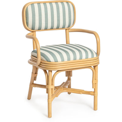 TOV Furniture Dorine Striped Performance Linen & Rattan Dining Armchair