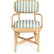 TOV Furniture Dorine Striped Performance Linen & Rattan Dining Armchair
