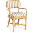 TOV Furniture Dorine Striped Performance Linen & Rattan Dining Armchair