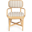 TOV Furniture Dorine Striped Performance Linen & Rattan Dining Armchair