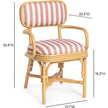 TOV Furniture Dorine Striped Performance Linen & Rattan Dining Armchair