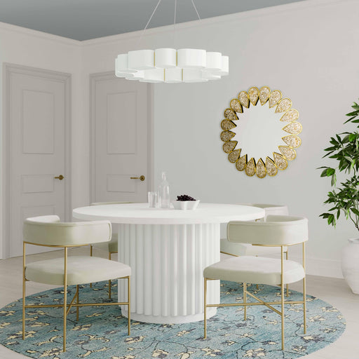 TOV Furniture Kali 55 Inch White Round Dining Table