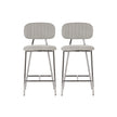 TOV Furniture Ariana Grey Counter Stool - Silver Legs Set of 2