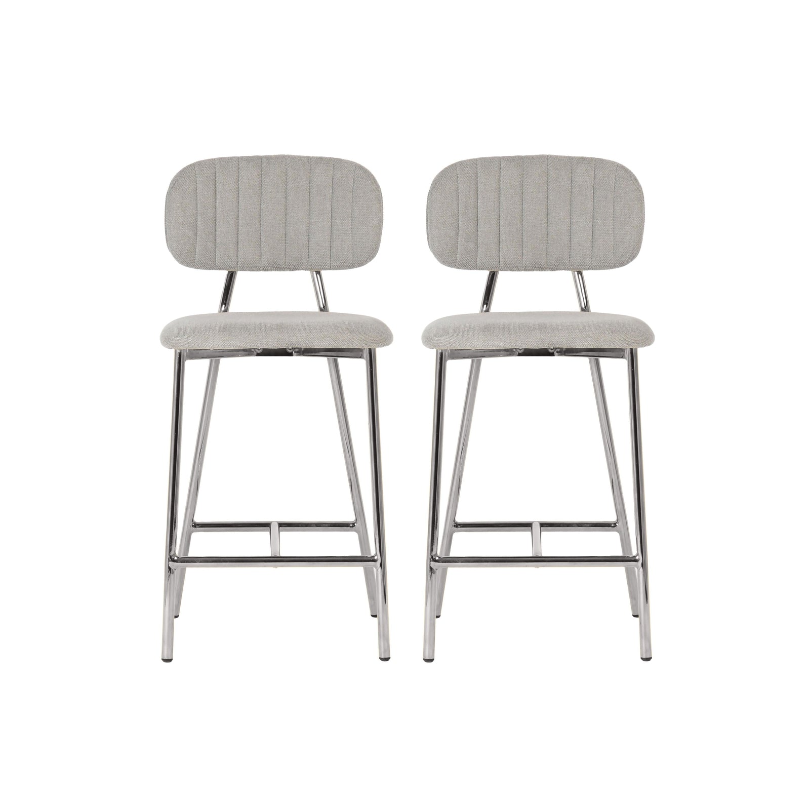 TOV Furniture Ariana Grey Counter Stool - Silver Legs Set of 2