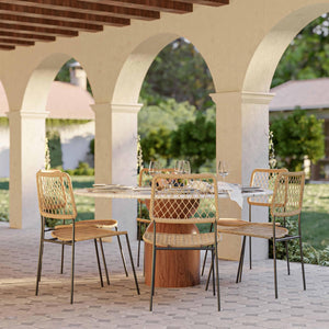 TOV Furniture Cynthia Faux Travertine Concrete Indoor / Outdoor Dining Table