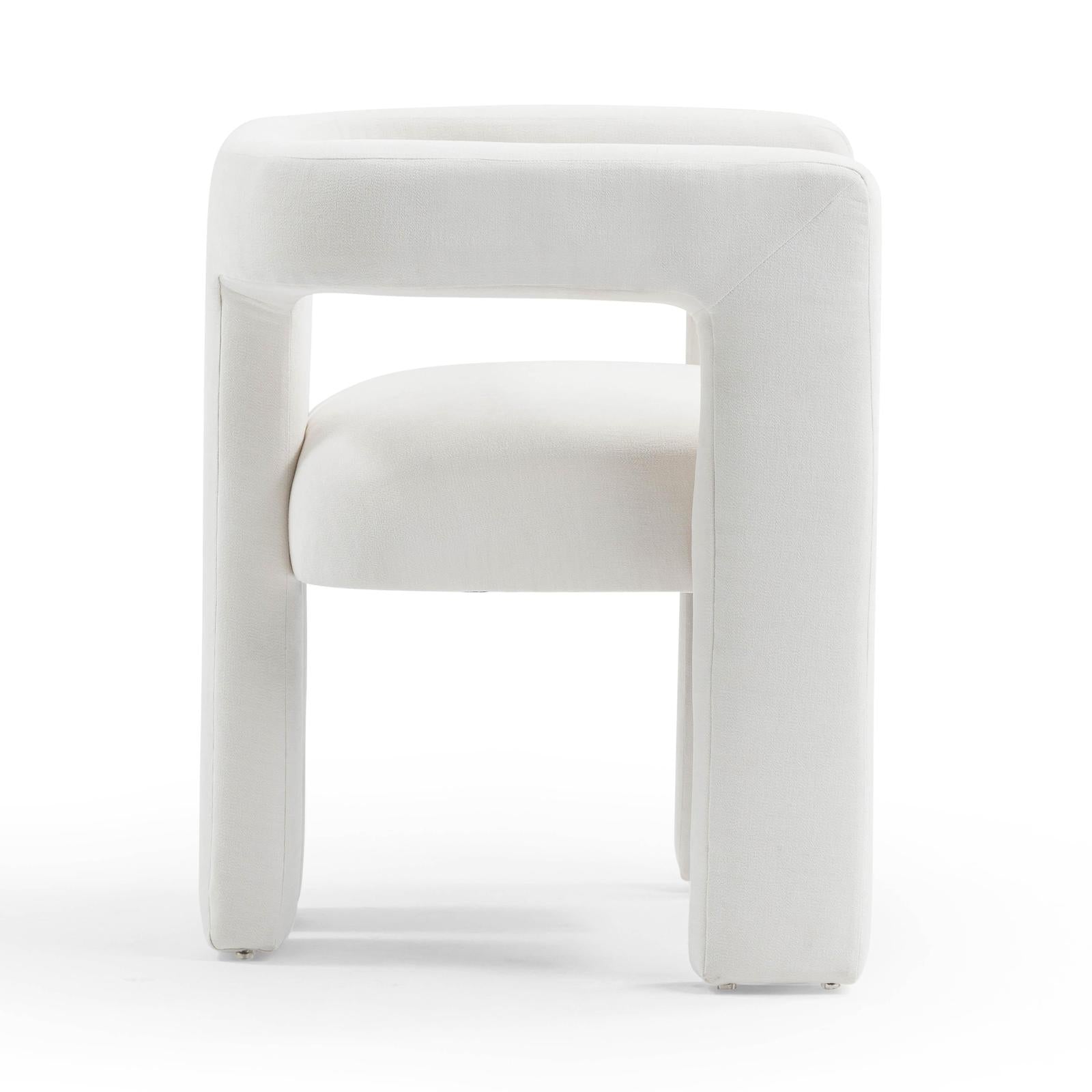 TOV Furniture Sloane Bone White Recycled Fabric Chair