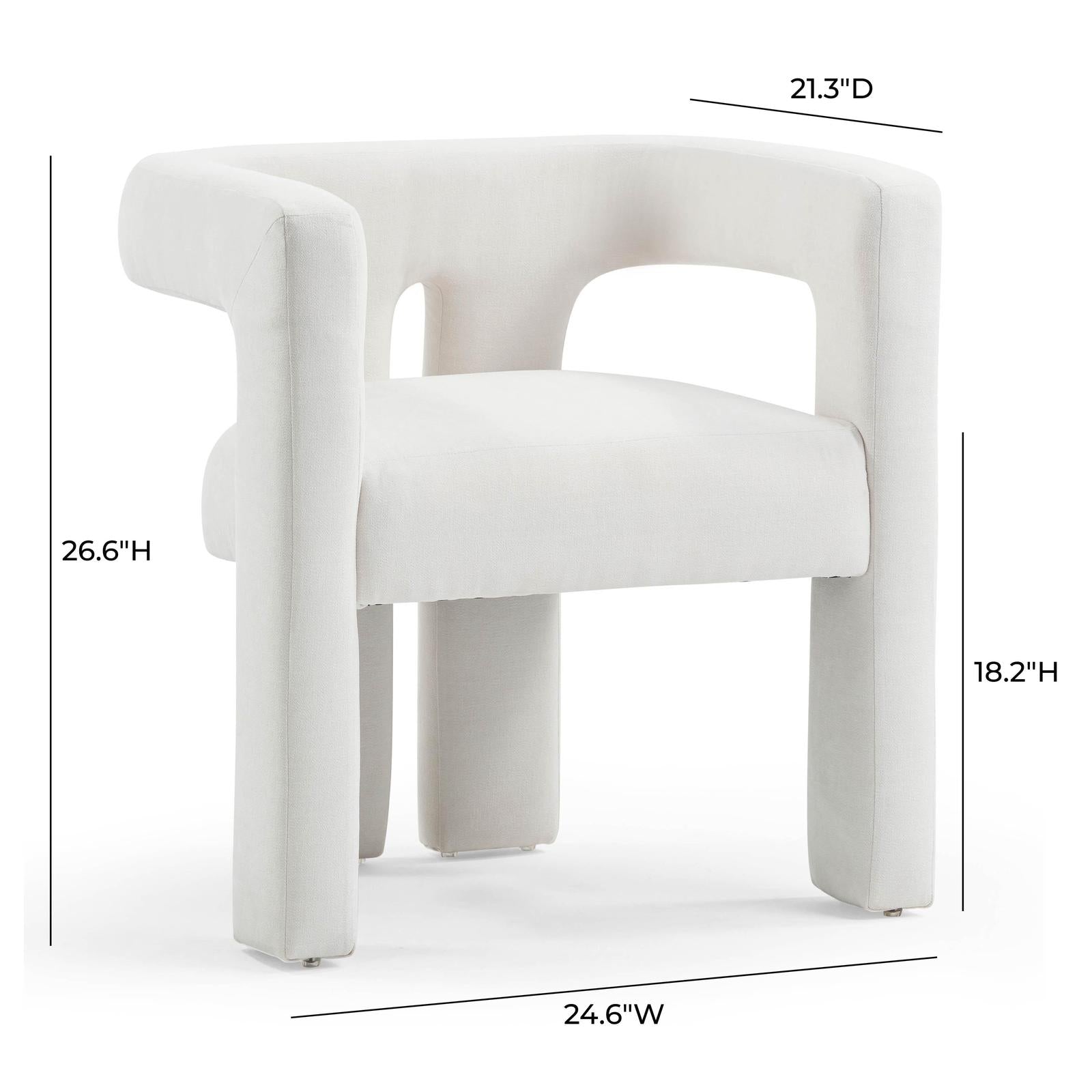 TOV Furniture Sloane Bone White Recycled Fabric Chair