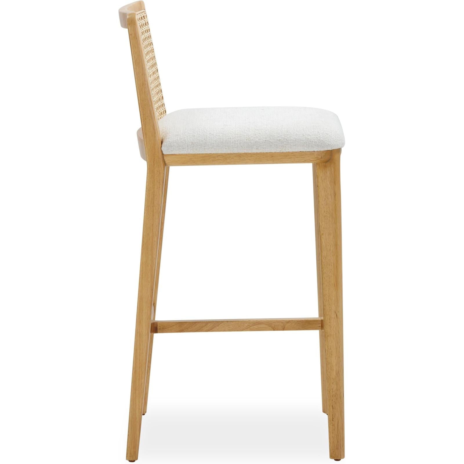 TOV Furniture Gerri Performance Tweed and Rattan Counter Stool