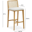 TOV Furniture Gerri Performance Tweed and Rattan Counter Stool