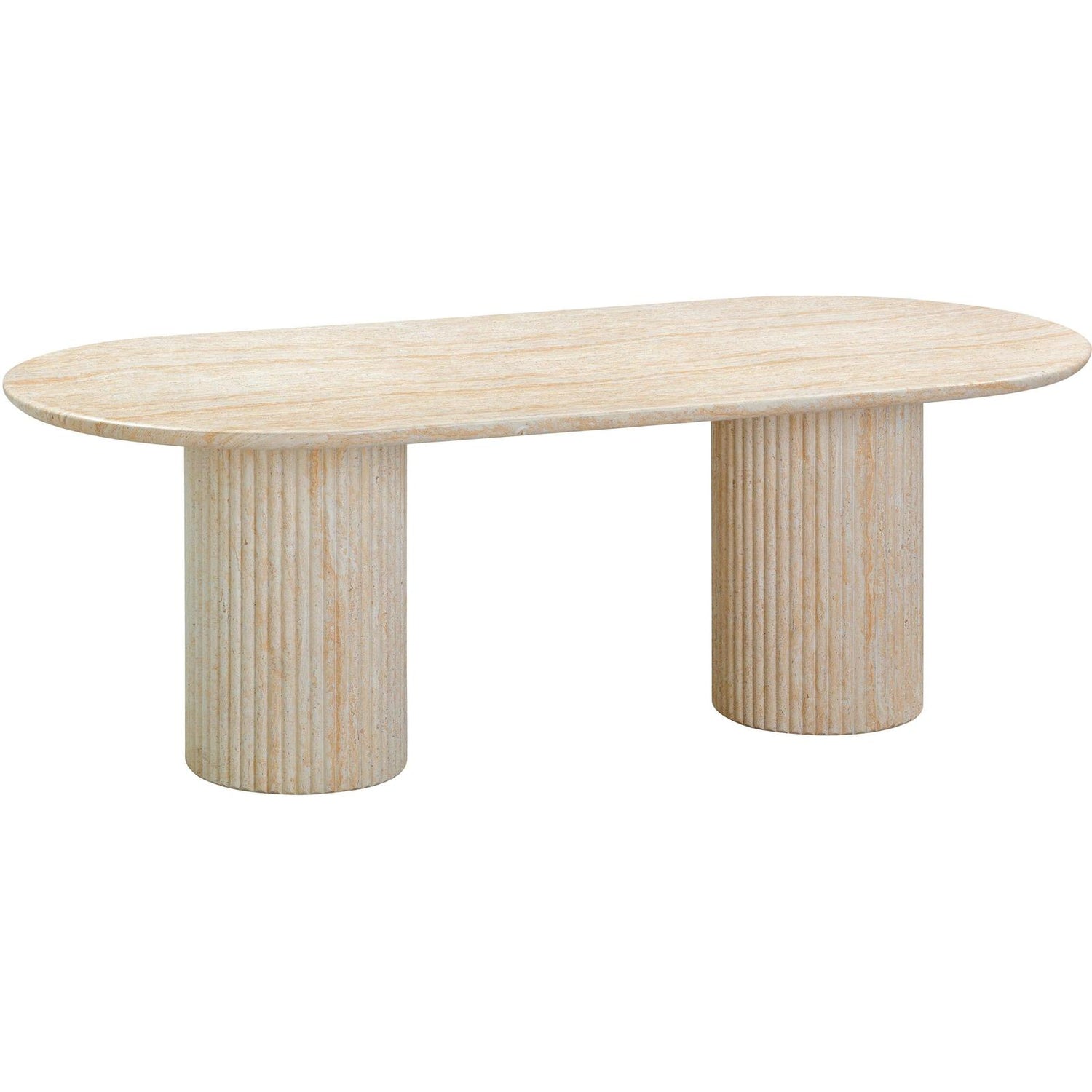 TOV Furniture Brut Concrete Patterned Indoor/Outdoor Oval Dining Table